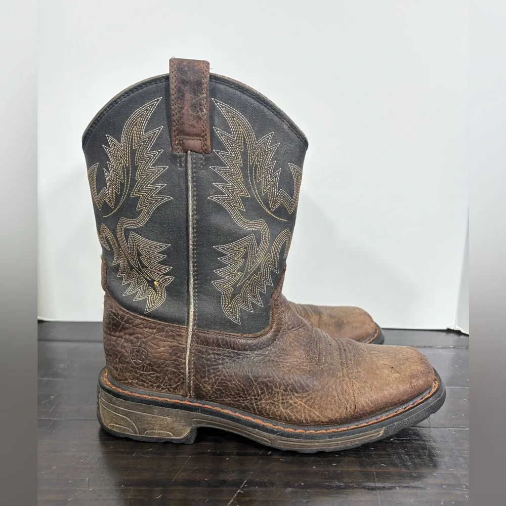 Ariat® Children's Workhog Square Toe Brown & Black Boots Size 3